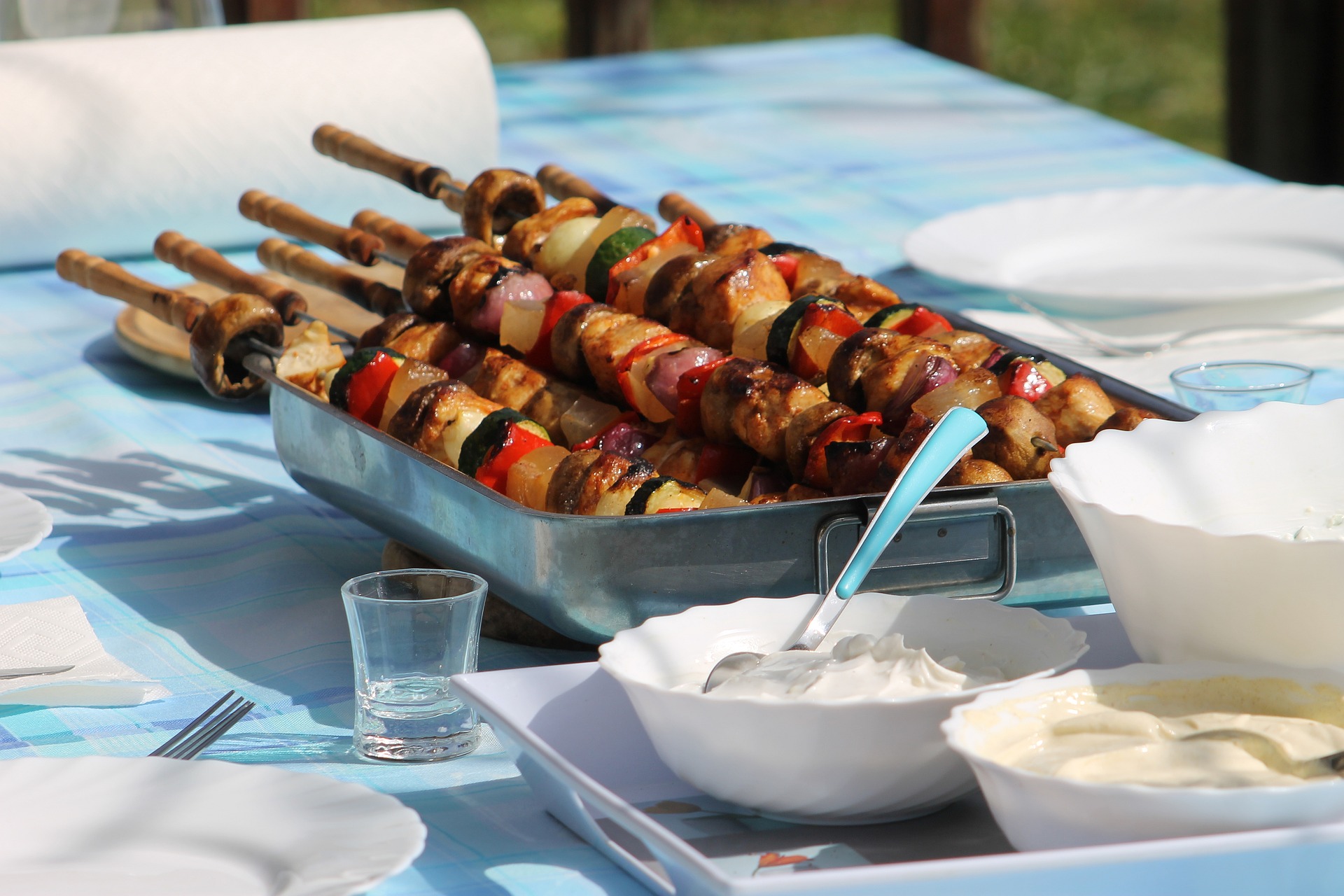 Barbecue kebabs for summer picinic