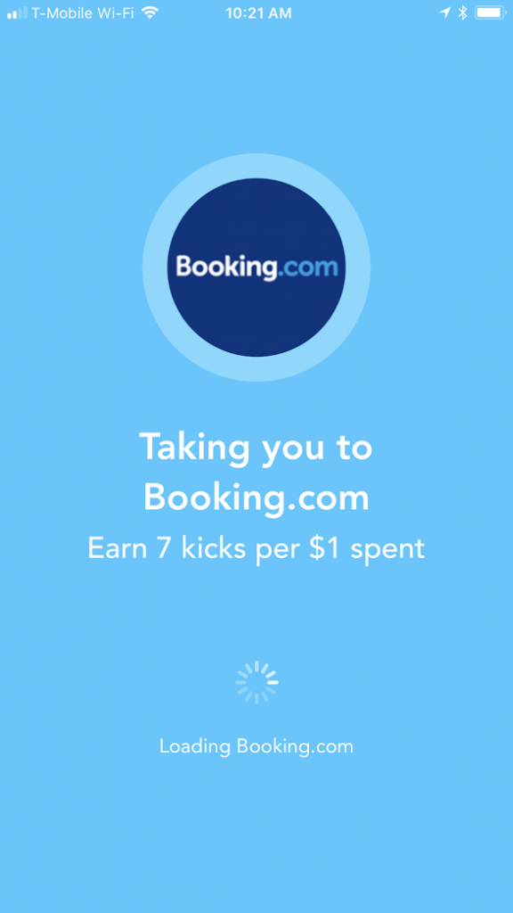 booking.com through shopkick app