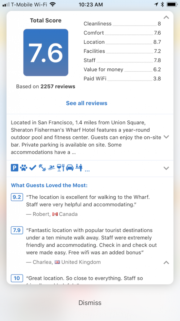 booking.com hotel review through shopkick