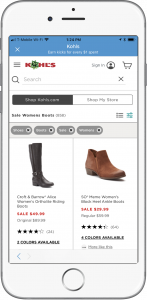 Kohl's deals online through Shopkick app